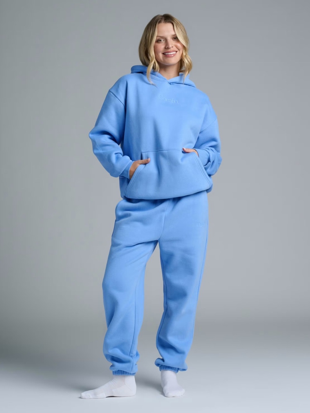 Women's Light Blue Fleece Set | SMALL Pants | MEDIUM Hoodie